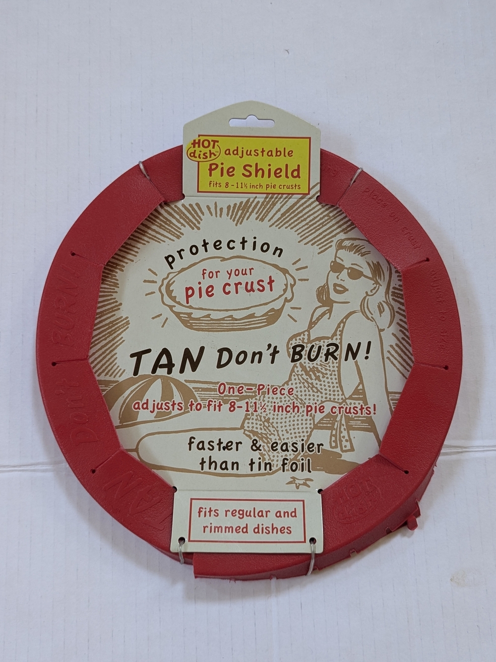 Adjustable 1-Piece Silicone Pie Crust Shield by Talisman Designs